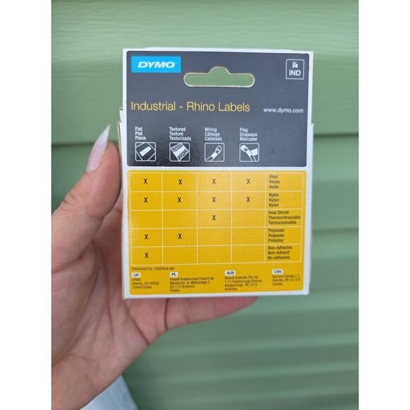 NEW DYMO 18443 Rhino Labels Vinyl Tape 3/8" x 18 feet 9mm x 5.5mm - Picture 8 of 16